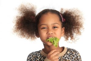 Girl eating healthy